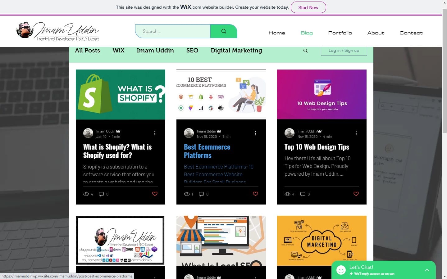 Wix Blog Design by Imam Uddin, imamuddinwp